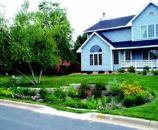 A rain garden at a residential property in Burnsville, Minn., was installed to treat storm-water runoff from the street.