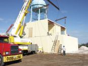 The building system arrives on the jobsite prefabricated and is assembled quickly to meet the needs of the project's design. They also are already painted and wired for electricity and technology.