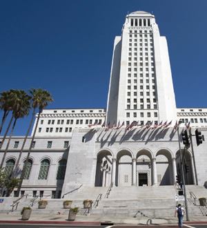 Left: For buildings such as its 79-year-old city hall, Los Angeles recently  replaced its 10-year-old maintenance-management system (MRO Software's Maximo) with  a Web-based program (Aleier's FM1j) that has lease- and project-management  functionality. “We're working to implement that now,” says  building maintenance superintendent Dan Eason.