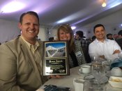 Dirk Epperson (left) receives an award for his work on the Harbor Police Headquarters. In 2017 alone, he's overseen several multimillion-dollar projects.