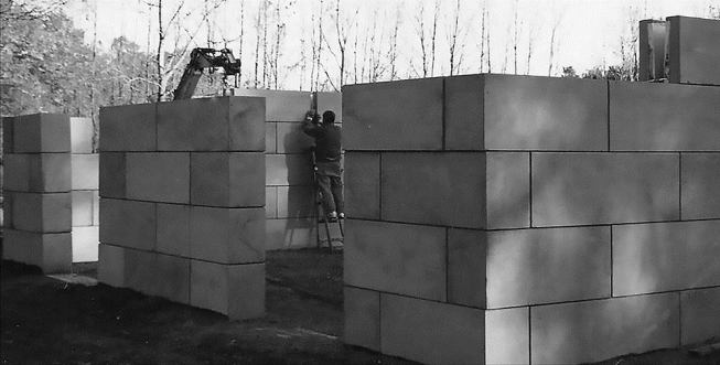 Block.solutions systems inventor Bruce Lung has erected a prototype structure using his recently patented product.