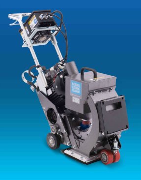 Designed for small-to-midsize applications, National Flooring Equpment’s 3396 8-inch shot blaster weighs 288 pounds and is 12.5 inches wide.