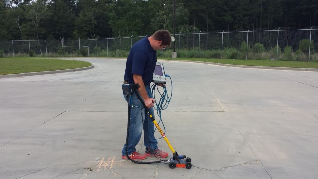 GPR devices can be used to determine slab thickness.