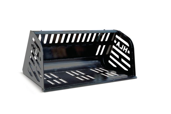 Baskets work well in mild maritime climates, such as the eastern U.S. and Canada, where snow is wet and heavy. Slushy water flows out of cutouts on all four sides while the bucket carries snow. Baskets can be used with 5,000-to-15,000-pound machines.
