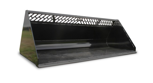 Cutouts along a snow bucket’s top edge give the operator a clear view of the cutting edge. Like snow baskets, buckets are used with machines in the 5,000-to-15,000-pound range. They’re ideal for light snow removal in arid climates.