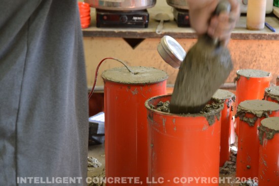 A concrete testing firm validates concrete maturity data between two different maturity systems. 