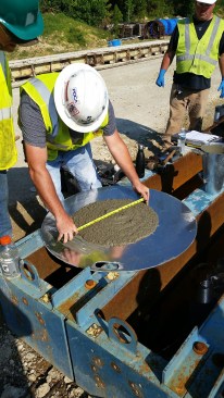 With a 22 to 24 inch spread, the flowability characteristics of the SCC mix was perfect for fabricating the precast piles. 
