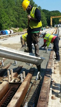 The custom-designed SCC mix used to construct the pilings completely embedded highly-congested reinforcement without the need for vibration, saving production time and costs.
