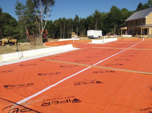 Continuous vapor and air barrier In place over the foam insulation.