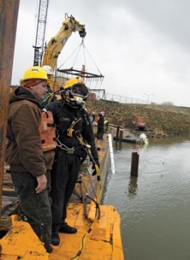 A $600,000 project to extend a near-shore discharge pipe 300 feet into a river included $130,000 for planning, design, permitting, subconsultants, and construction contract administration including full-time, onsite observation and ive services. Photo: Matt Dodds