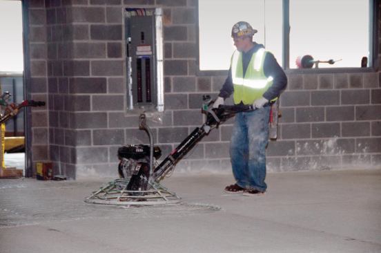 Barton Malow makes its first floating operation with a walk-behind power trowel. 