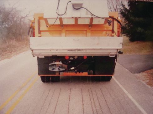 The anti-ice system designed and built using a 75-gallon pre-wet system manufactured by Monroe Truck Equipment.