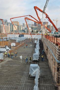 If you can’t place concrete off the back of a truck, pumping concrete into place is the next best thing.