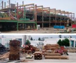 SECOND GROWTH: The old timber frame mill at Silvertree Sawmill near Vancouver, B.C., contained 400,000 board-feet of old growth fir. The wood was removed from the structure by hand and crane, nails were removed, and damage was trimmed before the wood was packaged for trucking.