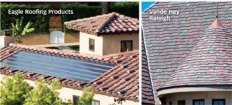 Top It Off: Eagle Roofing Products partnered with Suntech Power to help homeowners generate electricity while still maintaining an integrated look on their roof; Vande Hey Raleigh shows that concrete tile can take on the look of cedar shingles.