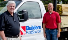 Sales are increasing alongside concerns about truck-driver availability and installed-sales staffing, Builders FirstSource senior vice president of operations Morris Tolly (left) and senior vice president and chief financial officer Chad Crow told ProSales at the Dallas-based supplier's Point of Rocks, Md., facility earlier this month.