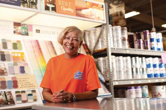 Credit Rebecca Gates for the paint section's growth at Nabors Home Center in Houston, Miss. �She is totally committed to that category,� owner Lee Nabors says.