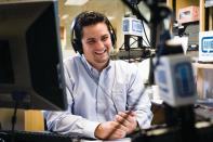 Big Chair, No Worries: �Corey never gets nervous,� Tony Cookston says of co-host Corey Valdez, shown here. �He has nerves of steel.�
