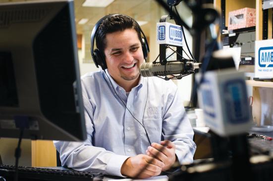 Big Chair, No Worries: �Corey never gets nervous,� Tony Cookston says of co-host Corey Valdez, shown here. �He has nerves of steel.�
