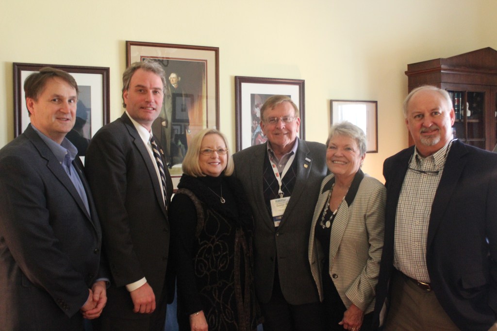 Dealers from the southeastern U.S. visit Rep. Robert Hurt (R-Va.) March 19 as part of the National Lumber and Building Material Dealers Association's annual spring conference and legislative meeting. Dealers lobbied Congress on a suite of issues including the reinstating the lead-paint rule's "opt-out" clause, allowing states to collect sales tax from online retailers, and preserving the mortgage interest deduction. From left: Mike Moore, vice president of materials management, T.W. Perry, Gaithersburg, Md.; Rep. Hurt; Lee Lester; George Lester II, CEO, The Lester Group, Martinsville, Va.; Cindy Hartley, director of member relations, Southern Building Material Association, Charlotte, N.C.; Jim O'Brien, general manager of building supplies, The Lester Group.