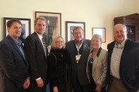 Dealers from the southeastern U.S. visit Rep. Robert Hurt (R-Va.) March 19 as part of the National Lumber and Building Material Dealers Association's annual spring conference and legislative meeting. Dealers lobbied Congress on a suite of issues including the reinstating the lead-paint rule's "opt-out" clause, allowing states to collect sales tax from online retailers, and preserving the mortgage interest deduction. From left: Mike Moore, vice president of materials management, T.W. Perry, Gaithersburg, Md.; Rep. Hurt; Lee Lester; George Lester II, CEO, The Lester Group, Martinsville, Va.; Cindy Hartley, director of member relations, Southern Building Material Association, Charlotte, N.C.; Jim O'Brien, general manager of building supplies, The Lester Group.