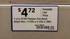 Label from a Lowe's store