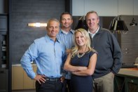Starting Lineup. Members of the team that worked on the first BMC design center: John Osborne, national sales director (left); Dave Fagg, Utah market sales manager (center); Michael Hiller, Utah market manager (right); Jeanine Froke, national marketing director. Not pictured: Dan Swanson, national director of cabinet sales and Tim Foster, national purchasing manager.