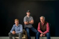 Hogging Sales: Ben Johnson, left, Philip Brown, and Richard Waters of SupplyHog.com are building an online lumberyard. Photo by Jamey Guy