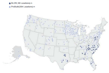Map of BFS and ProBuild locations nationwide