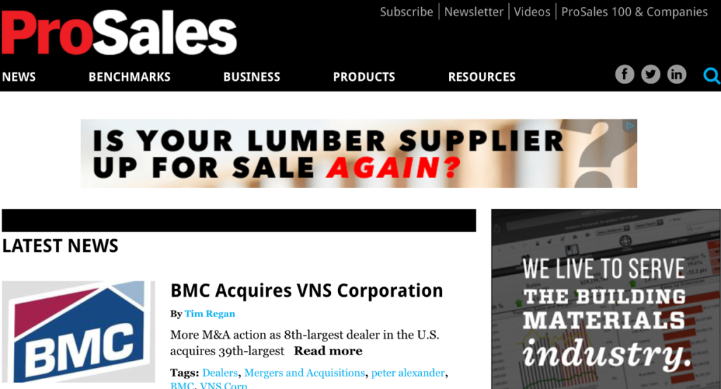 Screen shot of a new banner ad as it appeared on our website
