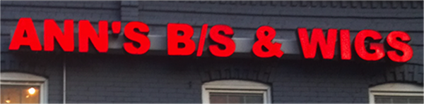 Sign on a storefront in Washington, DC