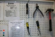 As oart of its lean efforts, Jackson Lumber & Millwork has improved tool organization in its door shop and established clear tasks for different stations.