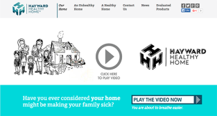 Opening screen shot for Hayward Healthy Homes website
