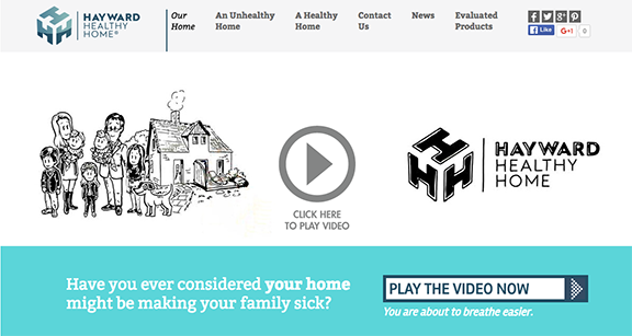 Opening screen shot for Hayward Healthy Homes website