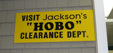 The "HOBO" clearance section of Jackson Lumber, Lawrence, Mass.