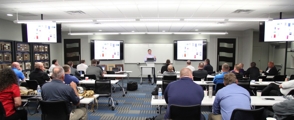 The first group of students at Jeld-Wen's Midwest Learning Center take advantage of the facility's thoughtfully designed main classroom.