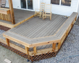 A wooden deck