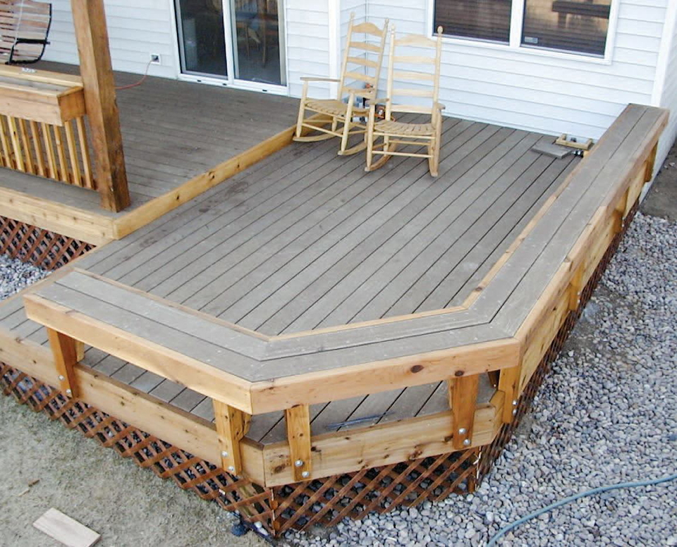 A wooden deck