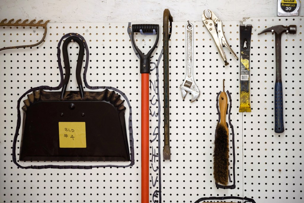 Lean principles include keeping tools organized and in designated spaces so they'll be easy to find every time.
