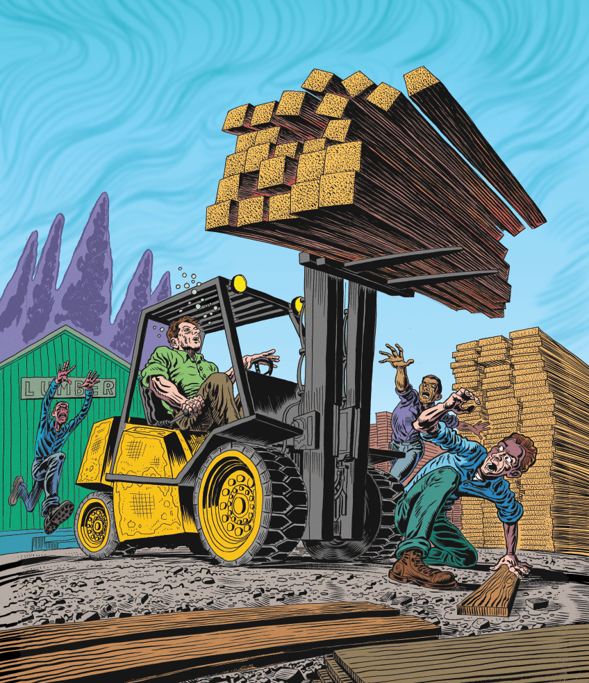 Man high on marijuana driving a forklift dangerously
