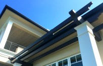 Versatex PVC millwork coated in Aqua-DIY D100 Black Arbor pigment.
