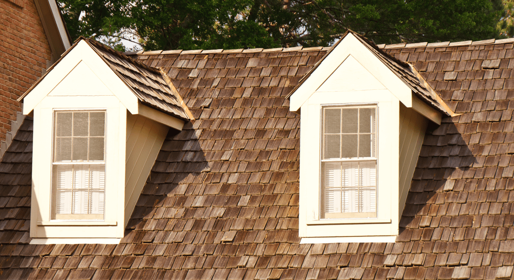 Cedar shakes and dormer windows