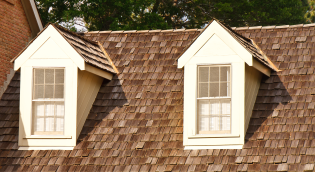 Cedar shakes and dormer windows