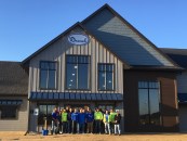 Drexel Building Supply staffers in front of new Columbus, Wis., facility, spring 2018