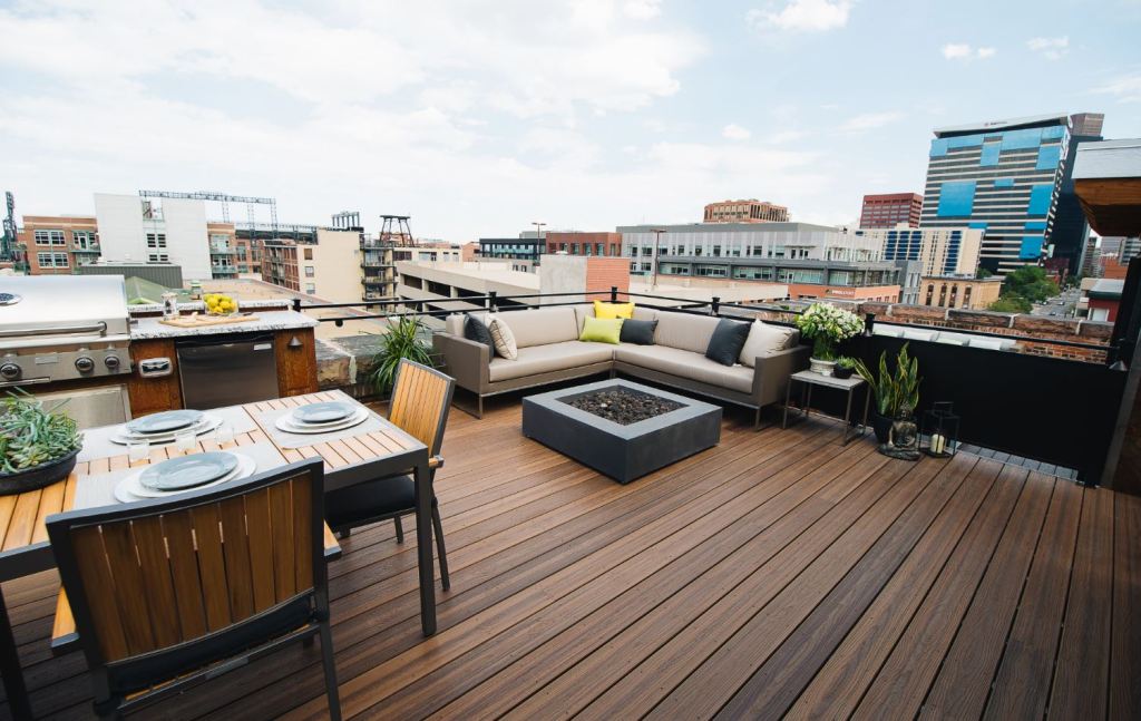 The Envision Distinction Spiced Teak line of composite decking.