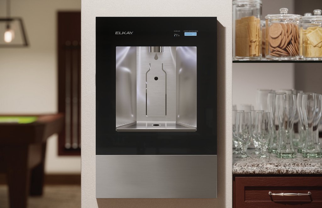 The Elkay ezH20 Liv filtered water dispenser.