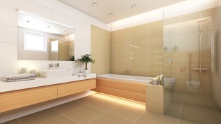 Bright Bathroom With Candels