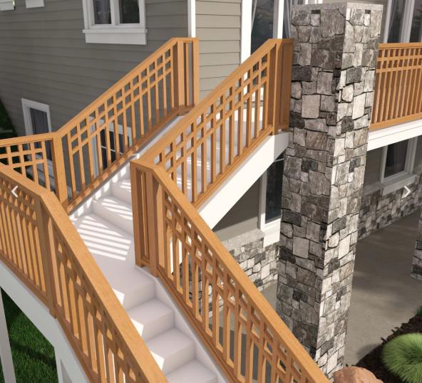 The Torrey Pine porch and deck railing insert profile by Fence Quarter.