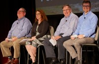 LBM Industry Update panel with Do it Best managers, from left: Todd Hixson, Jean Fahy, Joe Corah, and Josh Ratcliff.
