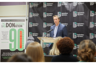 Do It Best CEO and president Dan Starr speaks at The Big DONation press conference.